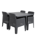 Faro Cube Patio Set - 4 Seater Black